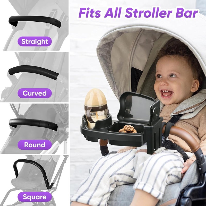 Mypin Universal Stroller Snack Tray with Cup and Phone Holder - Image 4